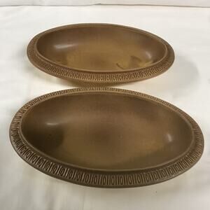 Rare Red Wing Pottery Larger Bowl-Brown with design on edges